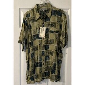 NWT Imprints Men's Hawaiian Aloha Button Down Short Sleeve Shirt Size L